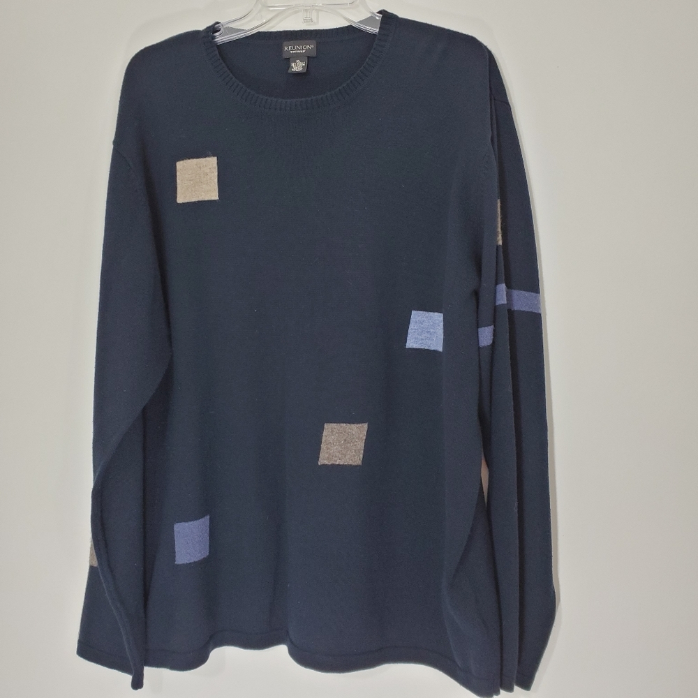 Reunion Menswear Navy Crewneck sweater,  XL